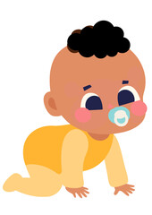 Cute baby boy crawling