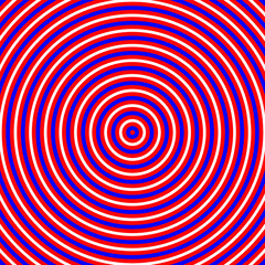 Surreal Red, Blue and White Striped Pattern Shaped as Circle Background