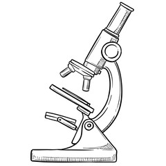 microscope handdrawn illustration