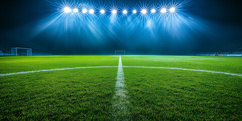 Obraz premium soccer field with spotlights
