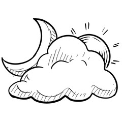 cloudy handdrawn illustration