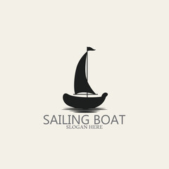 sailing boat logo and vector template