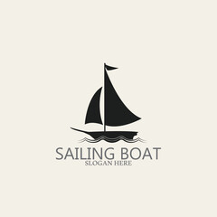 sailing boat logo and vector template