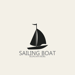 sailing boat logo and vector template