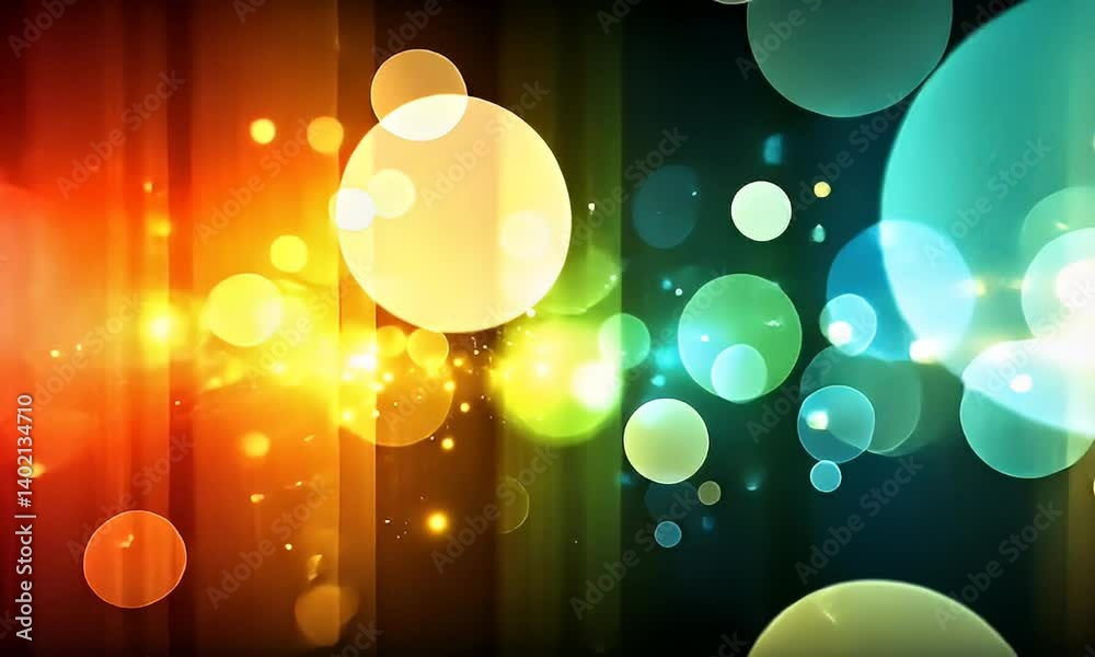 Wall mural colorful abstract background with bright glowing circles and lights creating a vibrant atmosphere in