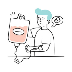 IV Drip vector colored minimal illustration. EPS 10 file