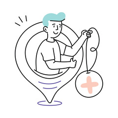 Hospital location  vector colored minimal illustration. EPS 10 file