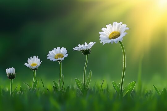 Growth and development of flowers in a field