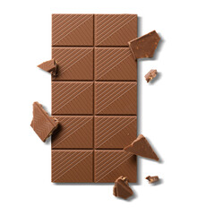 chocolate bar on transparent  background