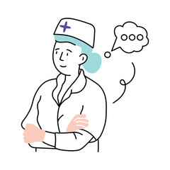 Nurse vector colored minimal illustration. EPS 10 file