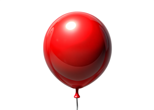 red balloon isolated on transparent background