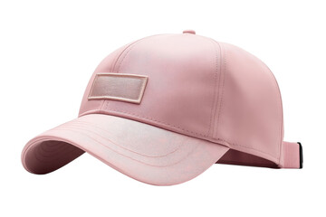Fototapeta premium Stylish Pink Baseball Cap Subtle Texture Embroidered Patch Soft Look