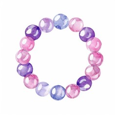Obraz premium A circle of colorful beaded bracelet