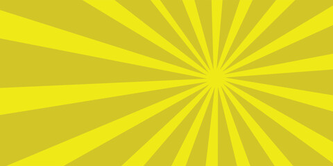 Ray sun. Yellow sun rays. Sunburst background. Burst radial line. Star beam. Retro pattern. Starburst light. Orange shiny lines. Sunray stripe. Banner comic style.