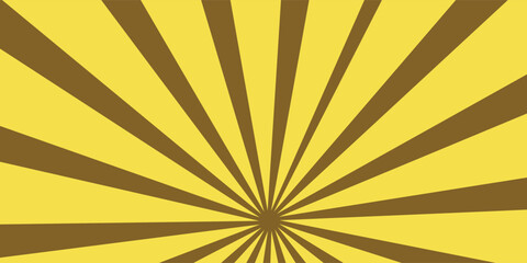 Retro sunburst ray in vintage style. Yellow sun ray background.