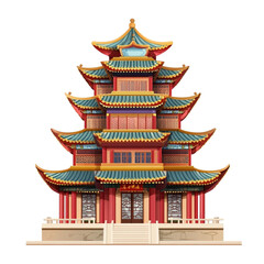 Fototapeta premium Majestic Chinese Pagoda Tranquil Asian Architecture Serene Temple