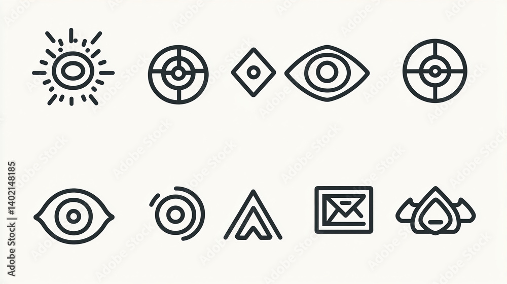 Poster geometric shapes icons set vector design elements symbols for graphic design and web development use