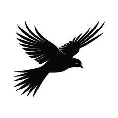Obraz premium Flying Bird vector icon silhouette