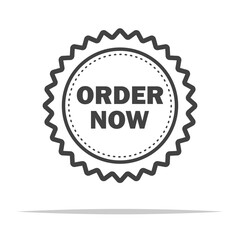 Order now label outline icon transparent vector isolated