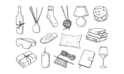 cozy hygge handdrawn collection