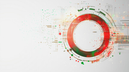 Obraz premium Abstract white background with Colorful circle lines. Digital future technology . Abstract business connection of lines from nodes innovation of communication poster, rsvp moderncard.Valentine's Day