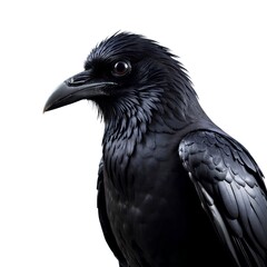 Fototapeta premium Majestic Black Bird with Glossy Feathers and Intense Gaze