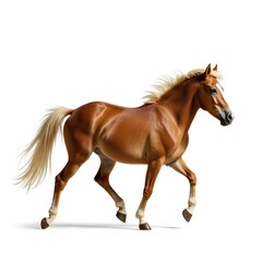 Obraz premium Majestic Chestnut Horse Galloping Gracefully in Bright Outdoors