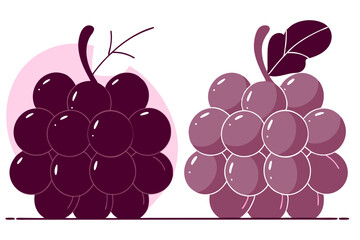 bunch of grapes on white background