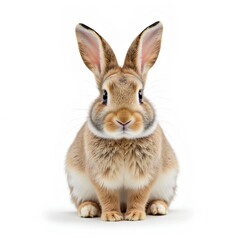 Obraz premium Adorable Brown Rabbit Sitting Cute and Curious in Studio Setting