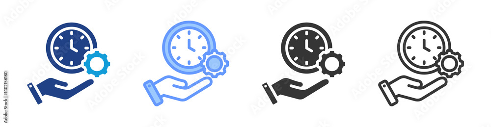 Aufkleber Time Management icon set multiple style collection