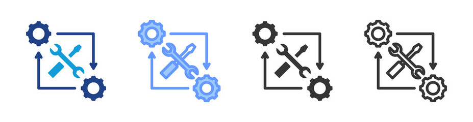 Repair icon set multiple style collection