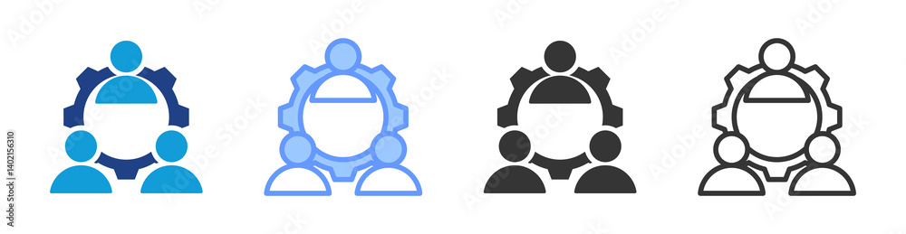 Aufkleber collaborate icon set multiple style collection