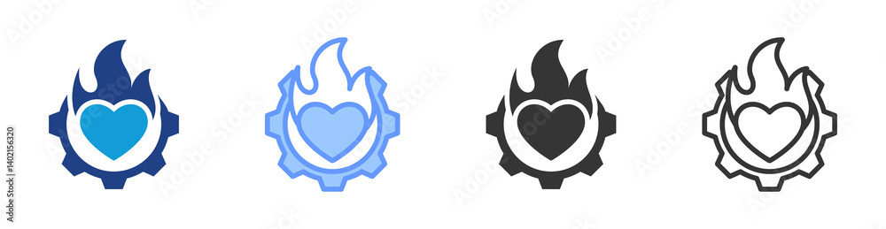 Poster Passion icon set multiple style collection
