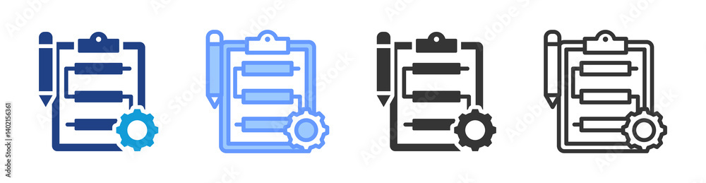 Poster planning icon set multiple style collection