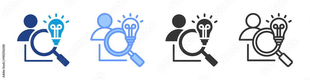 Poster Identifying Solution icon set multiple style collection