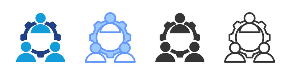 Collaborate icon set multiple style collection