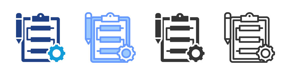 Obraz premium Planning icon set multiple style collection