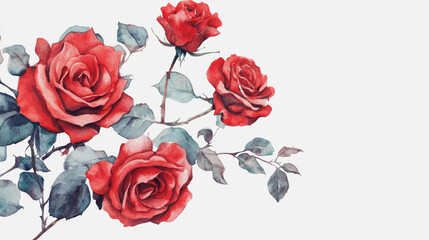 Fototapeta premium Elegant wedding invitation card background . Minimal hand painted watercolor botanical flowers texture template background. Design for wedding, vip cover, poster, rsvp moderncard.Valentine's Day