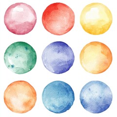 A blend of soft pastel watercolor shapes in pink, blue, green, and yellow creates a calm atmosphere