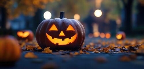 halloween pumpkin in the garden