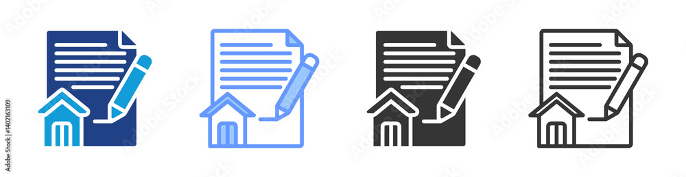 Poster Admission Procedure icon set multiple style collection