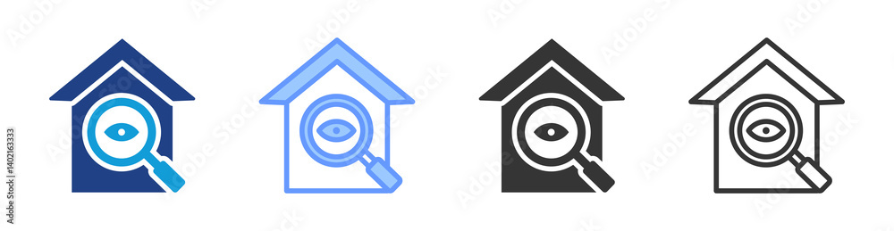 Poster home inspection icon set multiple style collection