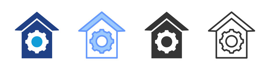 Property Management icon set multiple style collection