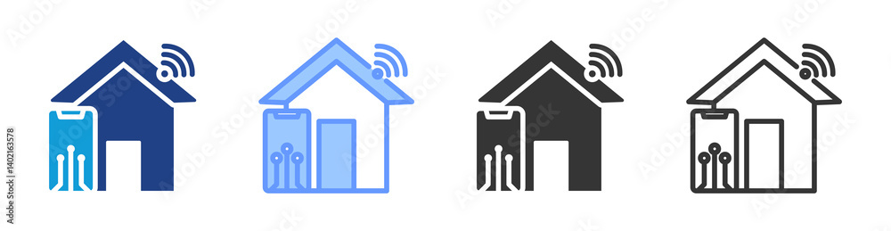 Poster Smarthome icon set multiple style collection