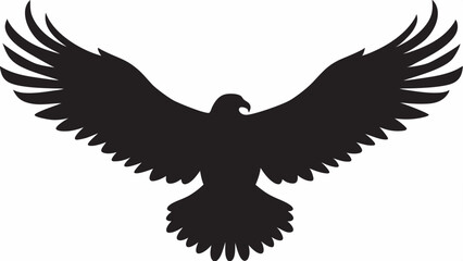 Obraz premium A majestic eagle in full flight, soaring with powerful wings against a stark white background, a symbol of freedom and strength.