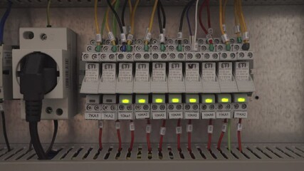Equipment control cabinet with a large number of  electric wiring controllers