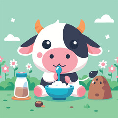 cute cow image vector