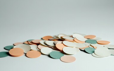 Pastel Paper Confetti Circles on White