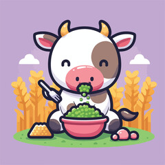 cute cow image vector
