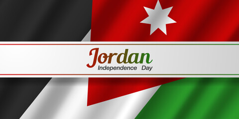 May 25th is Jordan Independence Day. Jordan flag. Great for posters, banners, social media and more. White background.